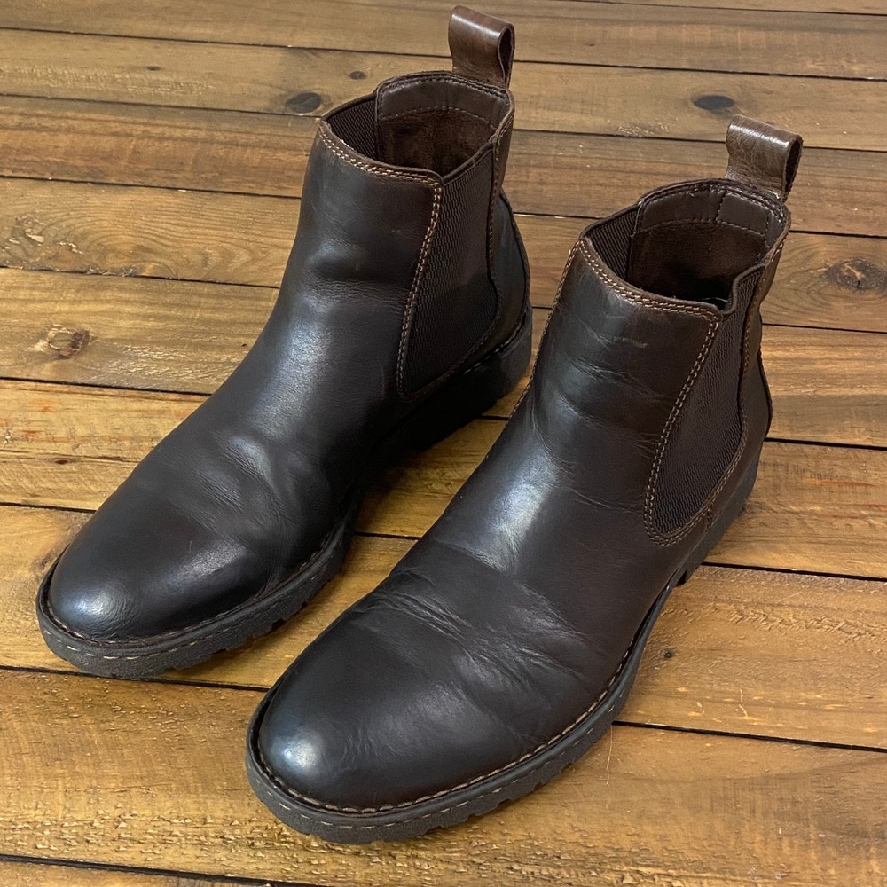 Born Hemlock Men's Leather Chelsea Boots Size 11M Dark Brown Comfort Lug Ankle